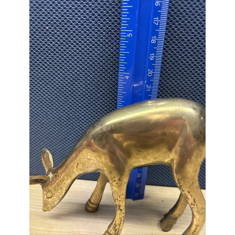Vintage Brass Deer Figure Doe  MCM